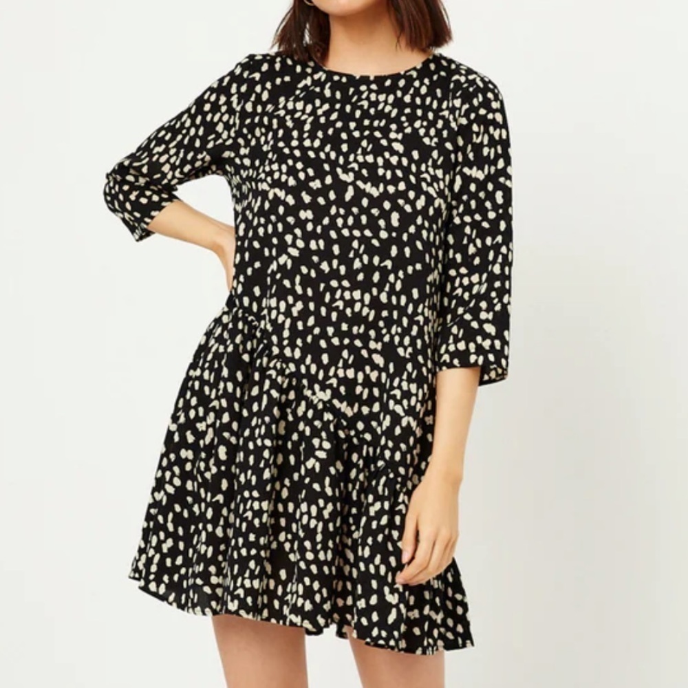 Hayden LA Black with tan spots asymmetrical dress